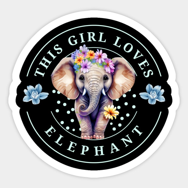 this girl loves elephant cute baby colorful elephant Sticker by Ballari